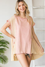 Load image into Gallery viewer, Oli &amp; Hali Two Toned Top in Washed Rose Shirts &amp; Tops Oli &amp; Hali   
