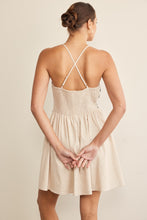 Load image into Gallery viewer, In February Cotton Mini Dress with Delicate Crochet Top in Natural
