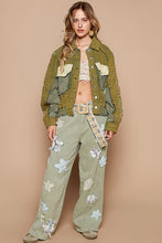 Load image into Gallery viewer, POL Quilted Jacket with Embroidered Sleeves in Basil Multi
