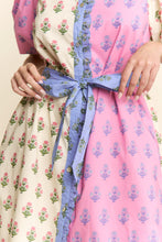 Load image into Gallery viewer, J.nna Colorblock Floral Print Mini Dress in Pink Multi

