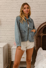 Load image into Gallery viewer, BiBi Open Front Quilted Jacket in Denim
