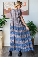 Load image into Gallery viewer, Oli &amp; Hali Mixed Floral Print Layered Maxi Dress in Blue
