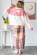 Load image into Gallery viewer, Oli &amp; Hali Collared Top with Eyelet Lace and Daisy Patches in Pink
