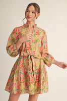 Jodifl Tiered Floral Mini Dress in Pink Mix