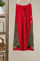 mello. Christmas Tree Sweater Pants in Red