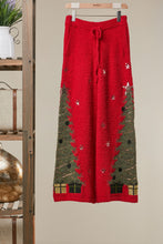 Load image into Gallery viewer, mello. Christmas Tree Sweater Pants in Red
