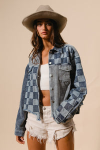 BiBi Corduroy and Checker Denim Mix n Match Jacket ON ORDER