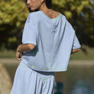 Davi & Dani Soft Knit Cropped Top and Skort Set in Light Blue