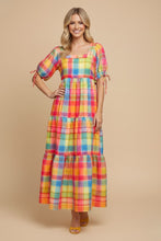Load image into Gallery viewer, J.nna The Meadow Gingham Tiered Maxi Dress in Colorful Checkered
