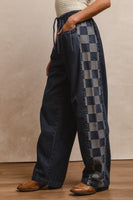 BiBi Denim and Checkered Pants in Denim