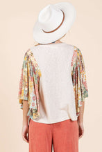 Load image into Gallery viewer, Mittoshop Floral Print Patchwork Flutter Sleeve Top in Mauve Combo
