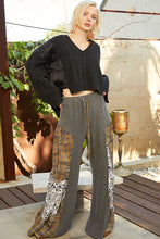 Load image into Gallery viewer, POL Thermal Knit Pants with Mixed Print Details in Heather Charcoal
