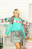 Grace+Emma MERRY Sweatshirt in Turquoise