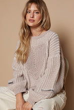 Load image into Gallery viewer, POL Knitted Sweater with Heart Patch Front in Latte
