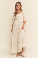 J.nna Floral Print Maxi Dress in Neutral