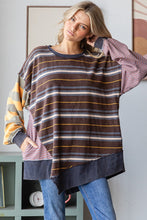 Load image into Gallery viewer, Oli &amp; Hali OVERSIZED Multi Colored Striped Top in Mocha
