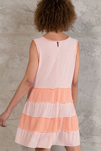 POL Contrasting Color Sleeves Top in Peach Shirts & Tops POL   