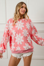 Load image into Gallery viewer, BiBi Christmas Snowflake Pullover Top in Pink
