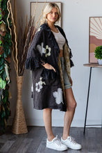 Load image into Gallery viewer, Oli &amp; Hali OVERSIZED Flower Patched Open Front Cardigan in Black
