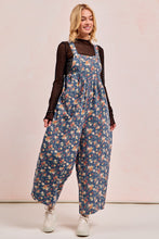 Load image into Gallery viewer, BiBi Floral Print Denim Wide Leg Jumpsuit in Denim
