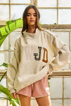 Load image into Gallery viewer, BucketList WWJD Embroidered Mock-neck Oversized Sweatshirt in Ash Grey
