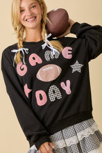 Load image into Gallery viewer, Main Strip Game Day Patchwork Top in Black
