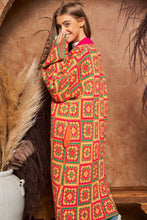 Load image into Gallery viewer, Davi &amp; Dani Granny Square Open Front Long Cardigan in Neon Multi ON ORDER
