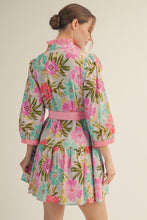 Load image into Gallery viewer, Jodifl Floral Print Tiered Mini Dress in Pink Mix
