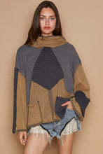 Load image into Gallery viewer, POL OVERSIZED Mixed Fabric Sweater Top in Rust Charcoal ON ORDER
