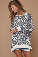 Load image into Gallery viewer, BiBi Lightweight French Terry Leopard Print Top in Taupe Band
