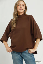 Load image into Gallery viewer, Umgee Mock Neck Dolman Sleeve Sweater Top in Espresso
