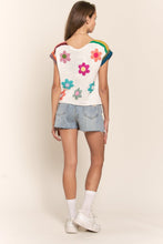 Load image into Gallery viewer, J.nna Rainbow Embroidered Flower Top Shirts &amp; Tops J.nna   
