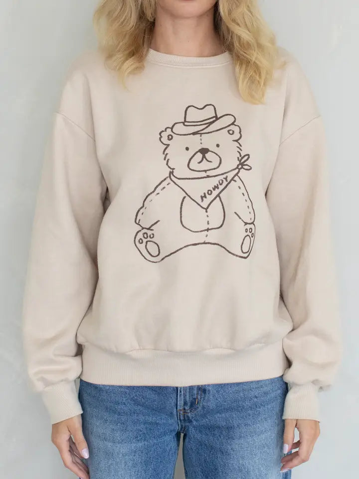 Things Between HOWDY Sweatshirt in Taupe