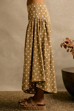 Load image into Gallery viewer, So Me Twill Polka Dot Extended Waist Wide Pants in Taupe/Ivory
