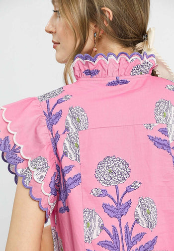 Umgee Bold Floral Print Mini Dress in Pink Mix