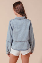 Load image into Gallery viewer, So Me Vintage Acid Washed Button Down Top in Denim
