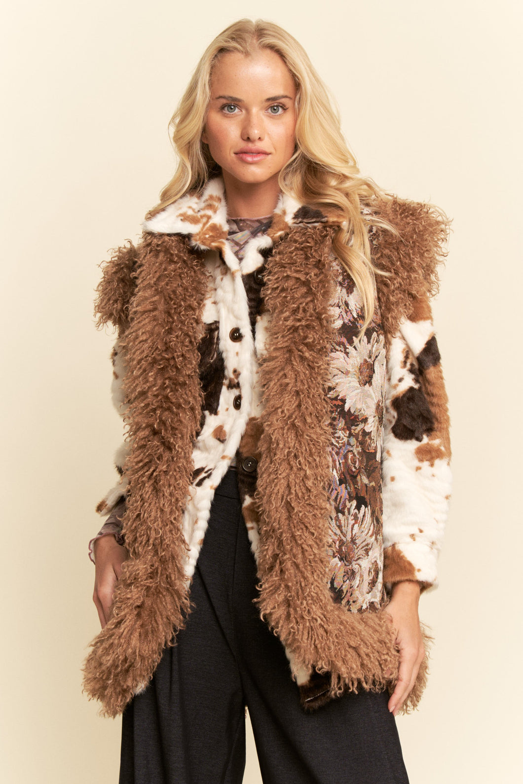 seyto 　Jacquard cut fake fur vest seyto（セイト）の「Jacquard cut fake fur vest / ジャガード