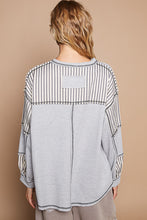 Load image into Gallery viewer, POL OVERSIZED Thermal and Woven Knit Top with Crochet Patch Details in Heather Grey
