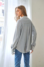 Load image into Gallery viewer, Davi &amp; Dani Textured Knit Button Down Top in Cement
