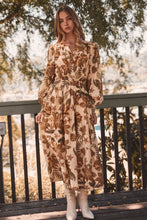 Load image into Gallery viewer, Oddi Floral Printed Midi Dress in Sand Multi
