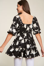 Load image into Gallery viewer, Davi &amp; Dani Floral Print Mini Dress in Black Dresses Davi &amp; Dani   
