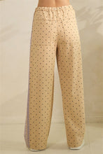 Load image into Gallery viewer, Veveret Polka Dot Pants with Satin Lace Stripes in Khaki
