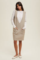 Wishlist Brushed Knit Sweater Mini Dress in Stone