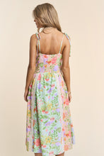Load image into Gallery viewer, J.nna Floral Print Midi Dress with Lace Trim in Garden Dream
