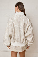 Papermoon Half Zip Neck Pullover Sweater in Camo (Top only)