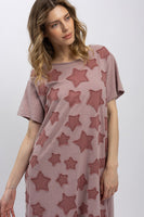 BlueVelvet Star Patch Maxi Dress in Mauve