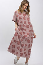 Load image into Gallery viewer, BlueVelvet Star Patch Maxi Dress in Mauve
