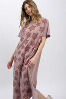 BlueVelvet Star Patch Maxi Dress in Mauve