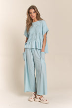 Load image into Gallery viewer, J.nna Solid Color Smocked Top in Celeste Blue
