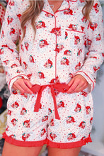 Load image into Gallery viewer, Jess Lea Vintage Santa Ruffle Pajama Set in Cream/Red
